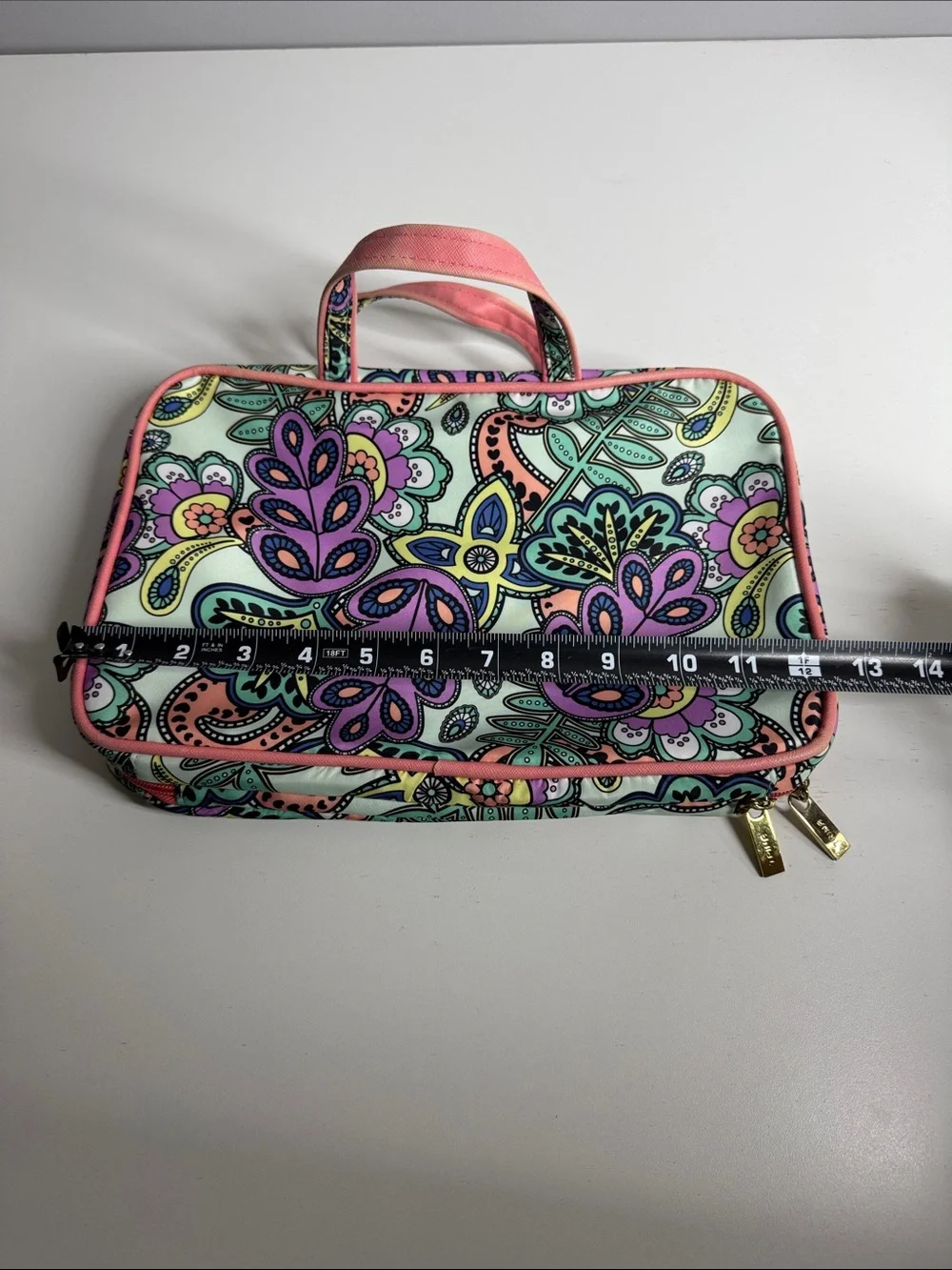 Trina Turk Paisley Floral Travel Makeup Cosmetic Organizer Bag Case
